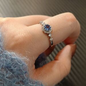 Elegant Silver and Blue Gemstone Ring
